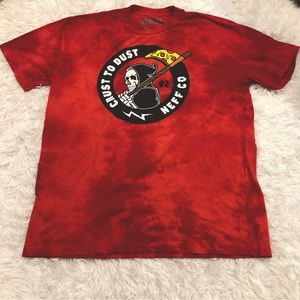 Neff Grimm Crust to Dust Pizza tie dye Red T-shirt Size L